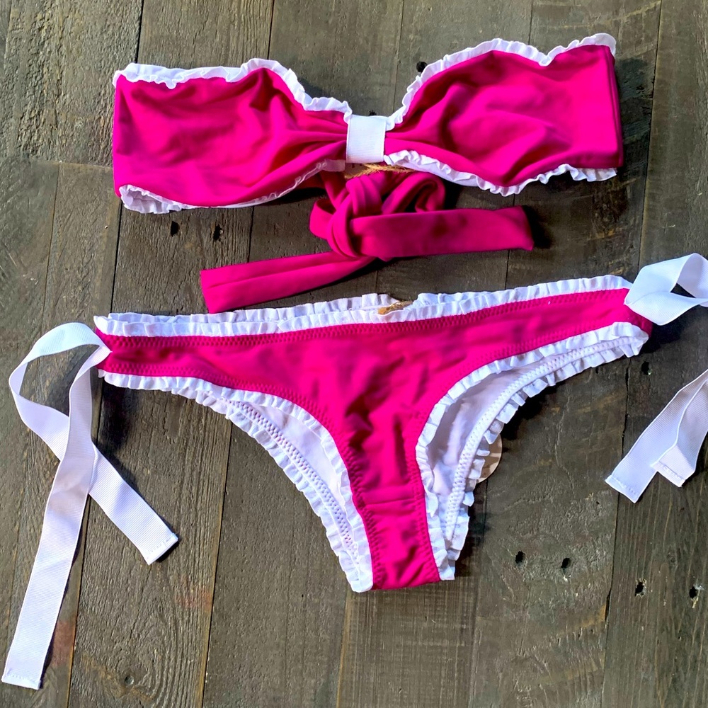 Bright Pink, your next favorite bikini!! Small